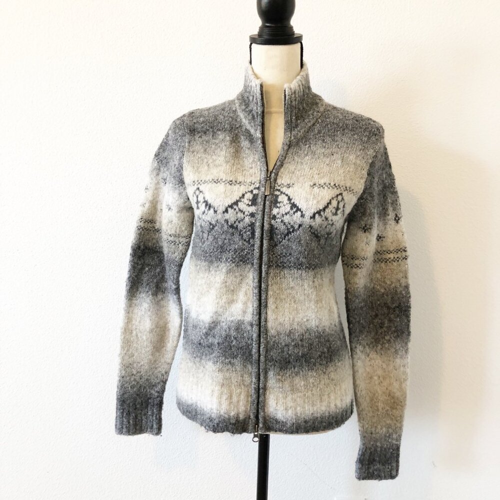 COLUMBIA X.C.O. Wool Blend Zip Front Cardigan Sweater Womens Small